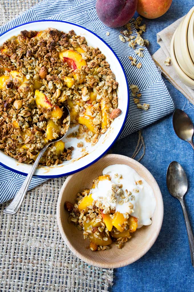 Healthy Peach Crisp with Granola a delicious breakfast The Worktop