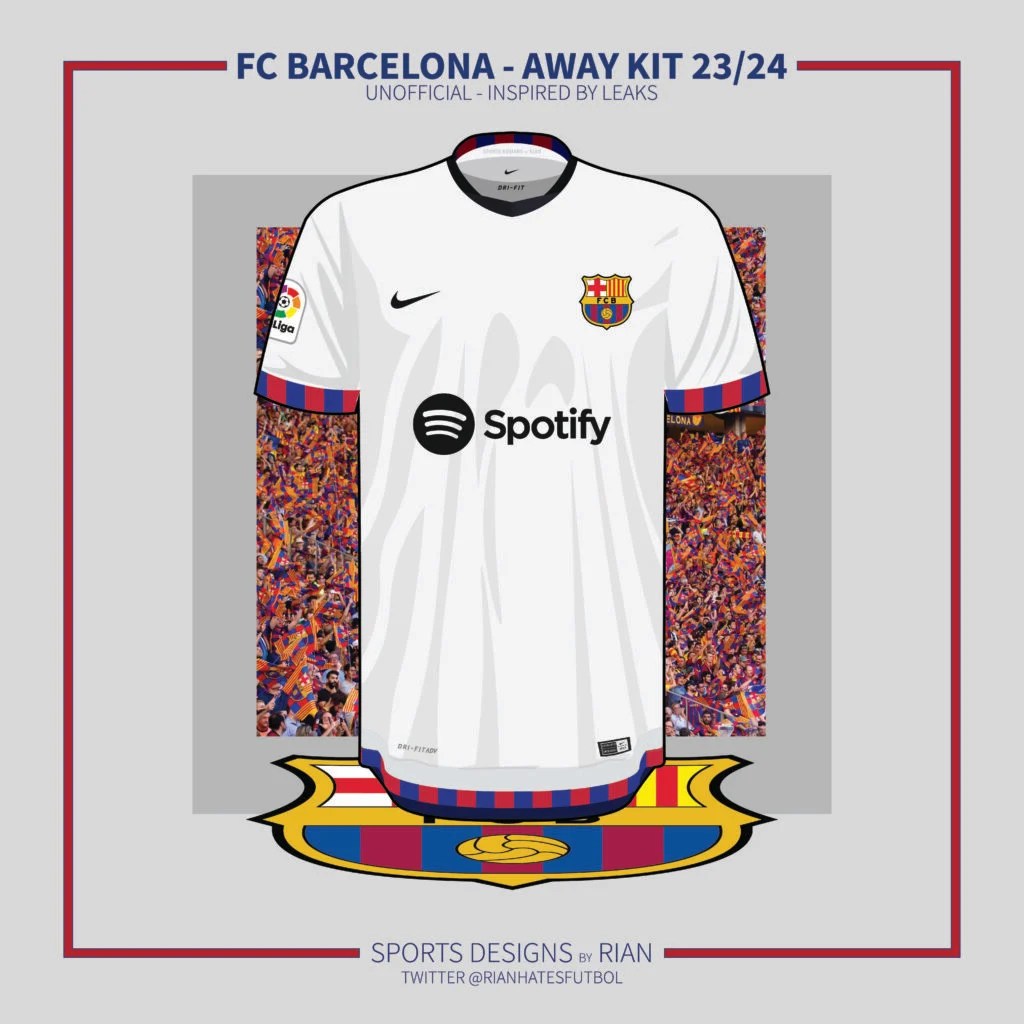 First Look at Possible Barcelona Home And Away Kits For 23/24 Season