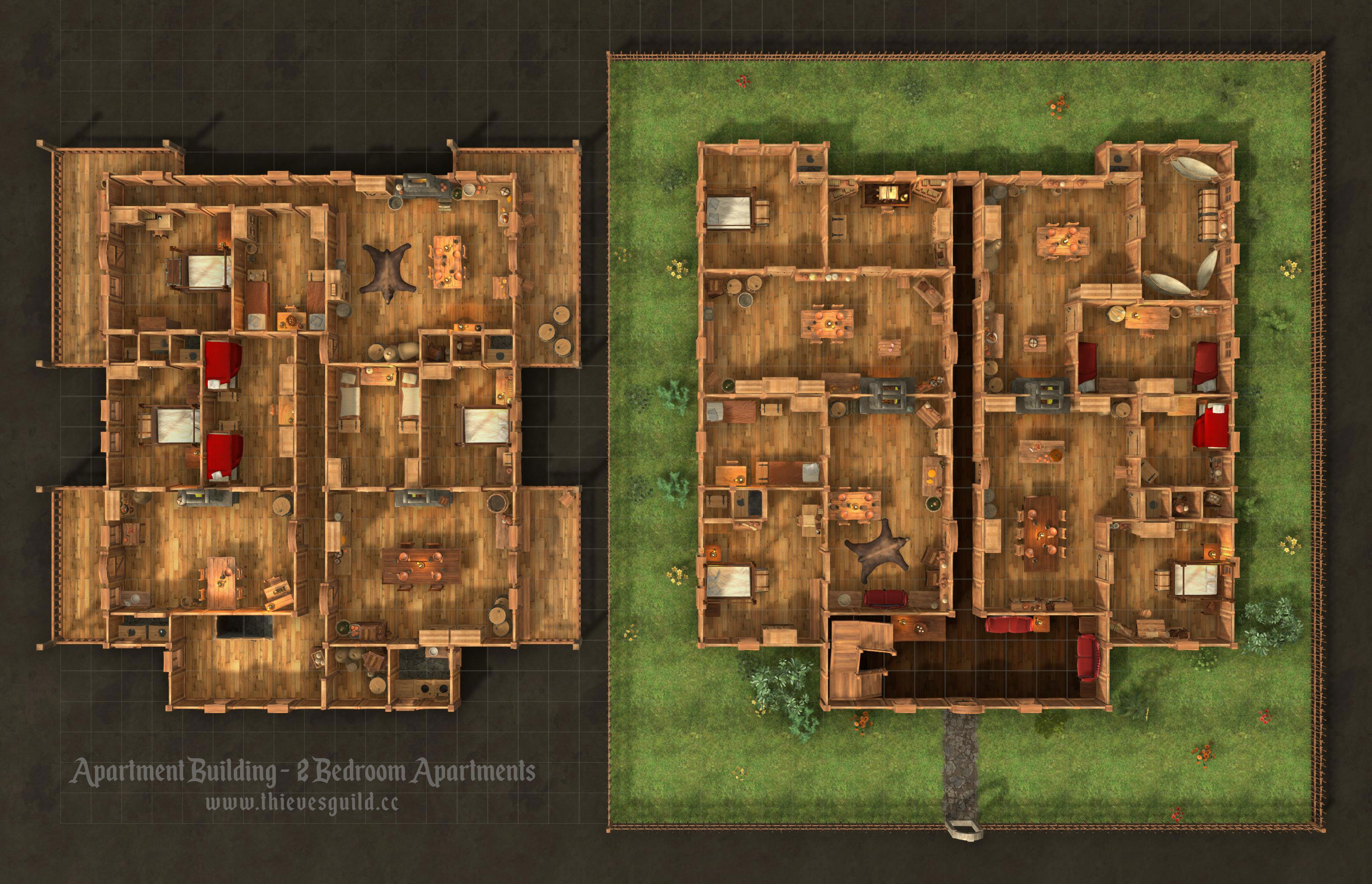 Residential 2 Bedroom Apartments a D&D map The