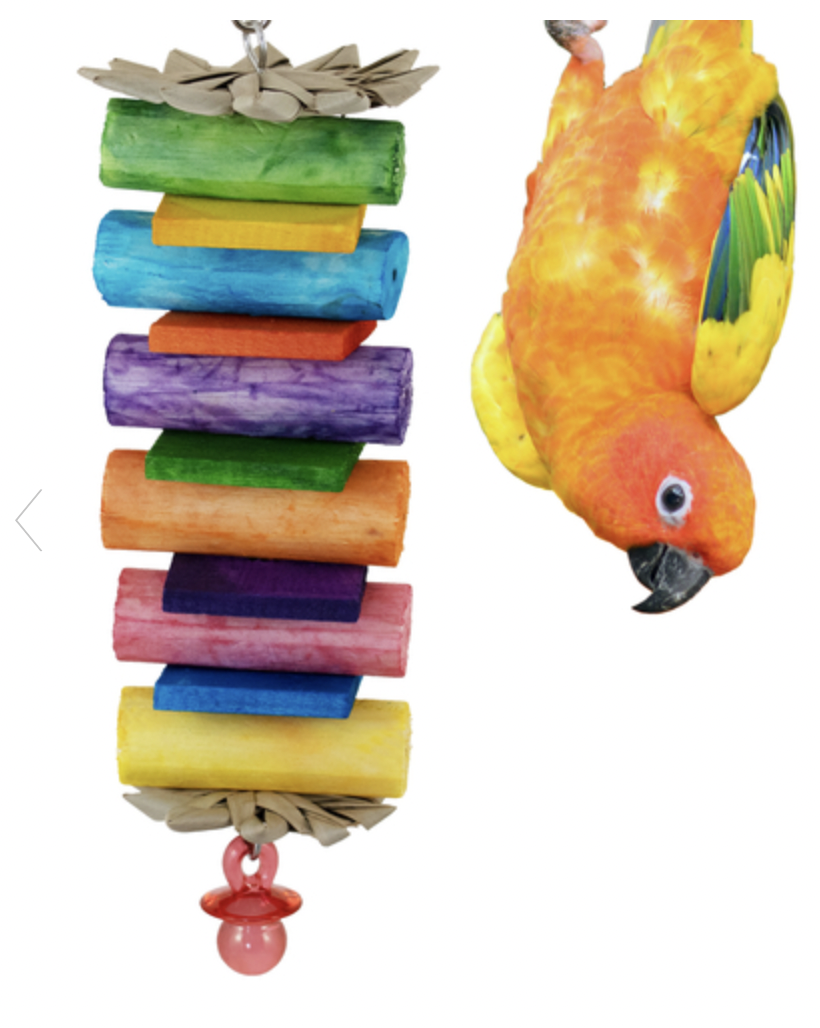 Super Bird Creations Parrot Sola Balsa Stack Toys Caiques, Small Conures, Lories, Quakers Toys