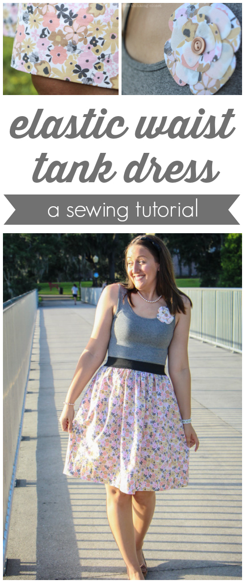 Elastic Waist Tank Dress Tutorial the thinking closet
