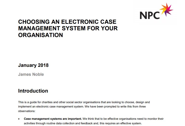Choosing an electronic case management system NPC