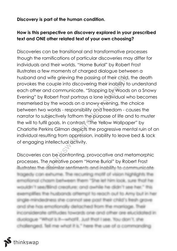 Area of Study Discovery Essay Year 12 HSC English (Advanced
