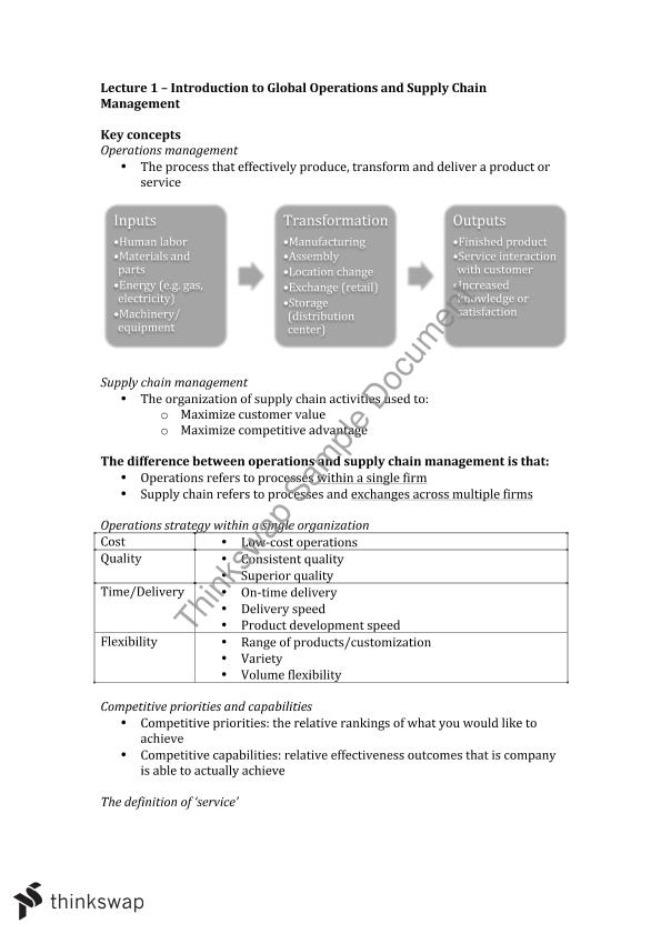 Global Operations and Supply Chain Management Notes 21511 Global