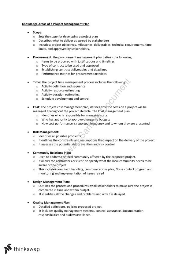 Project Management Exam Notes 300727 Project Managment WSU