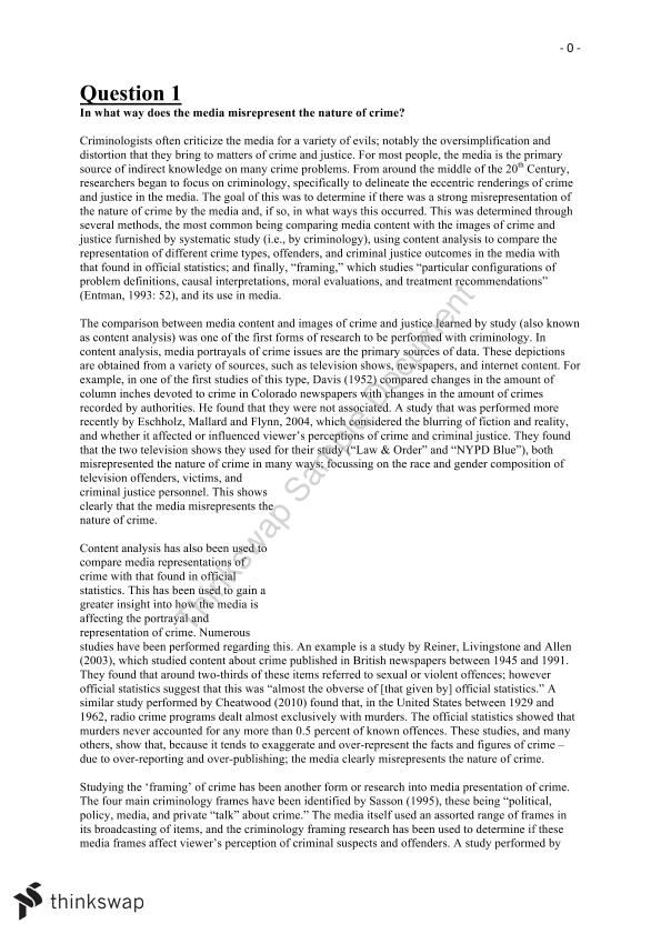 TakeHome Exam/Essay for Introduction to Criminology & Criminal Justice