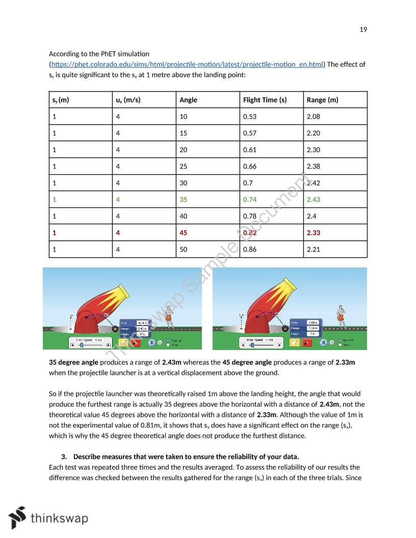 Projectile Motion Depth Study Portfolio Physics Year 12 HSC Thinkswap