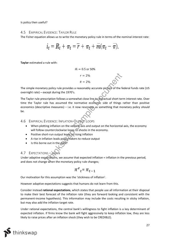 Macroeconomics Final Exam Notes ECON1102 Macroeconomics Thinkswap