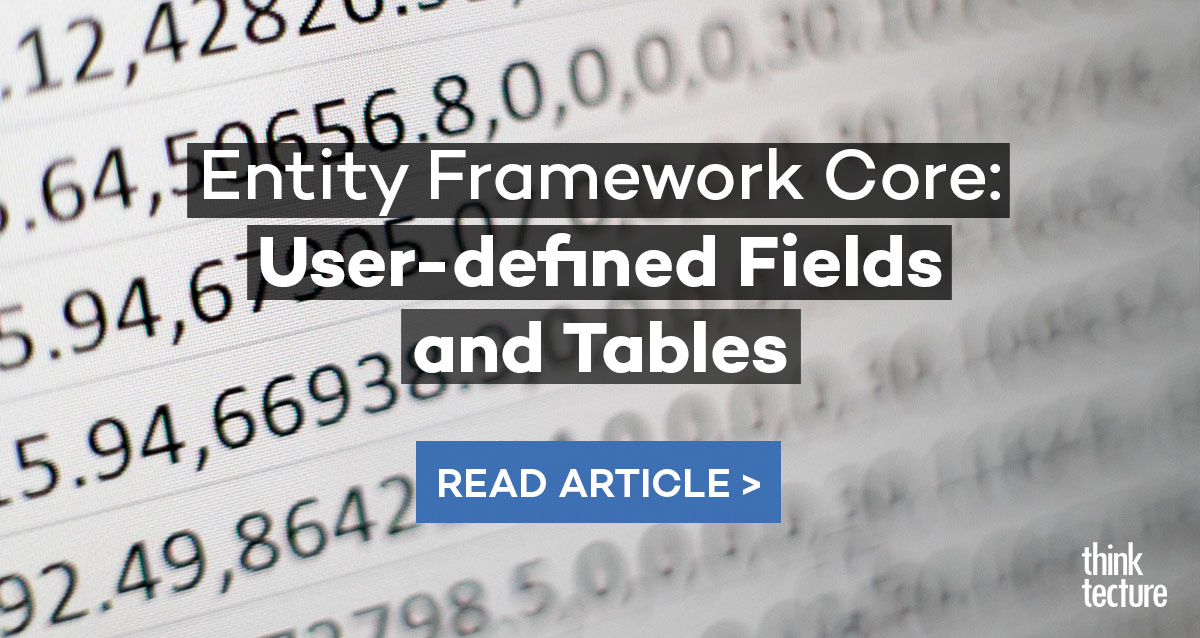 Entity Framework Core Userdefined Fields and Tables Thinktecture AG