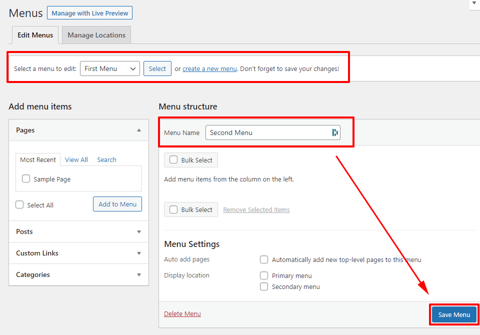 How to Add / Edit Menus in WordPress
