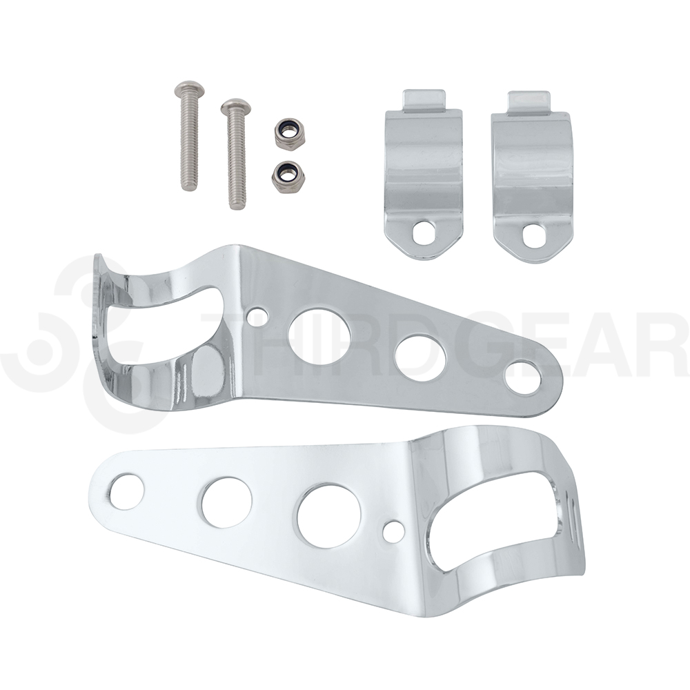 Chrome Fork Mount Headlight Brackets For Your Project Bike 32 40 mm