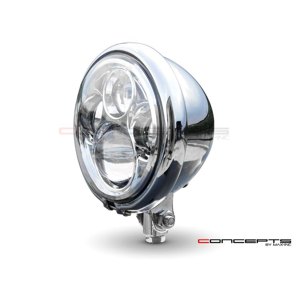 5.75" Bates Daymaker Style LED Chrome Metal Motorcycle Bottom Mount