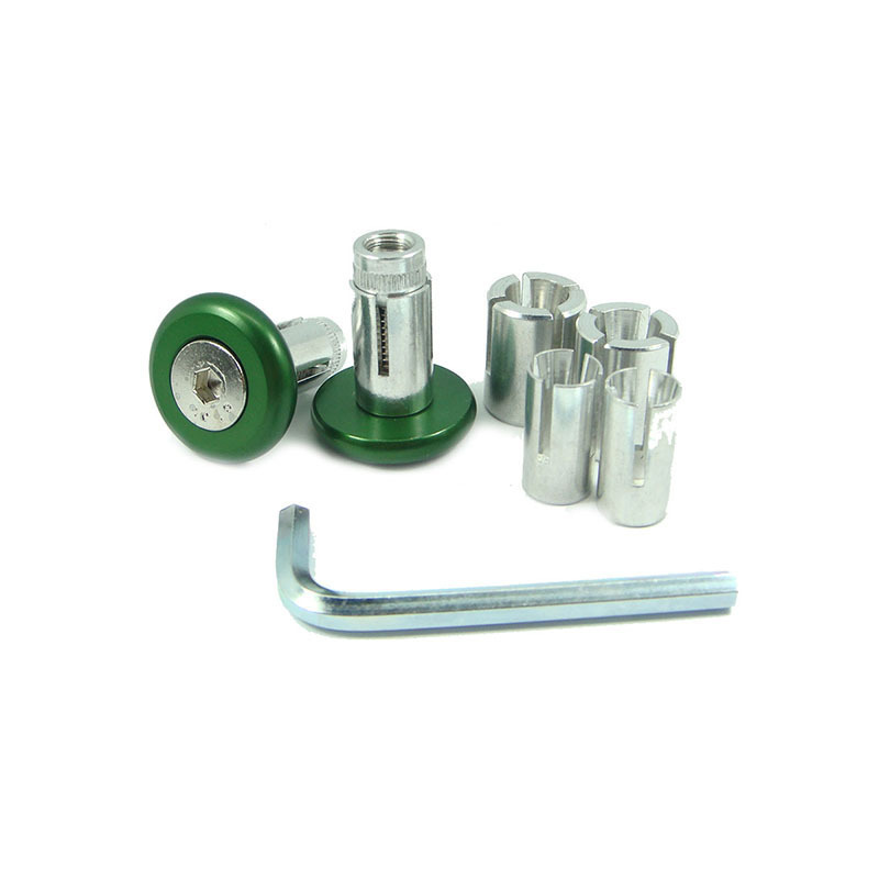 Slim Motorcycle Bar Ends Green Third Gear