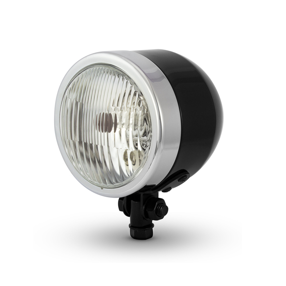 Motorcycle Bottom Mount Headlight Tracker Street Fighter Bike BLACK AND