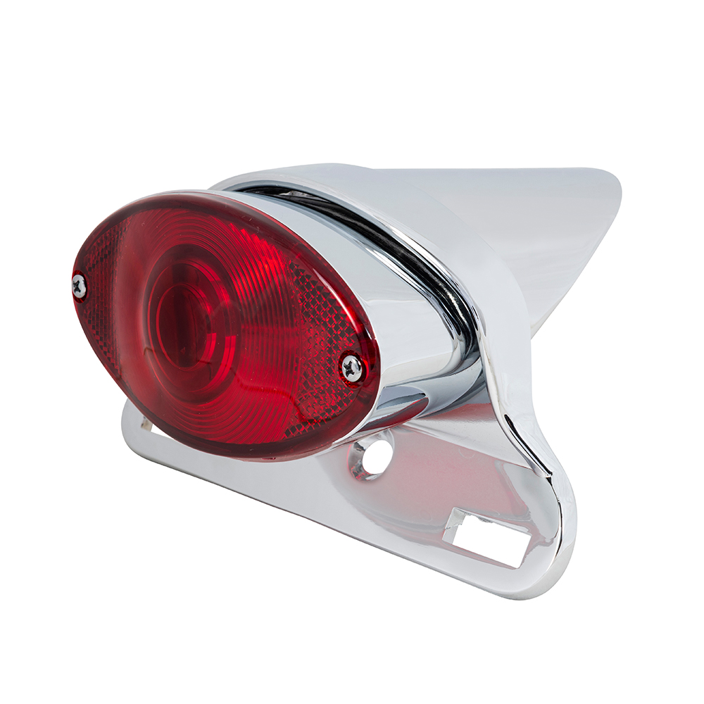 Chrome Cateye Brake Light Red Lens Third Gear