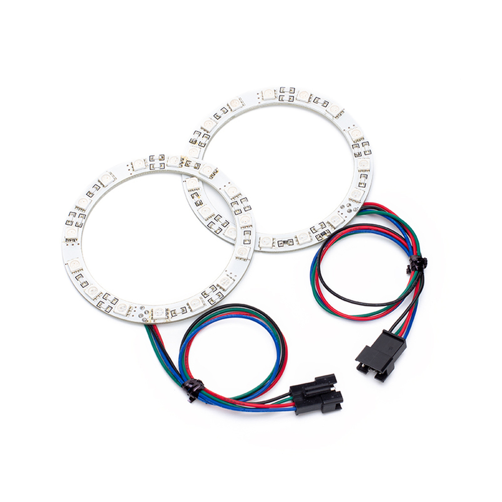 Pair 12V LED RGB Angel Eye 8cm Halo Ring Lights Motorbike Motorcycle Car