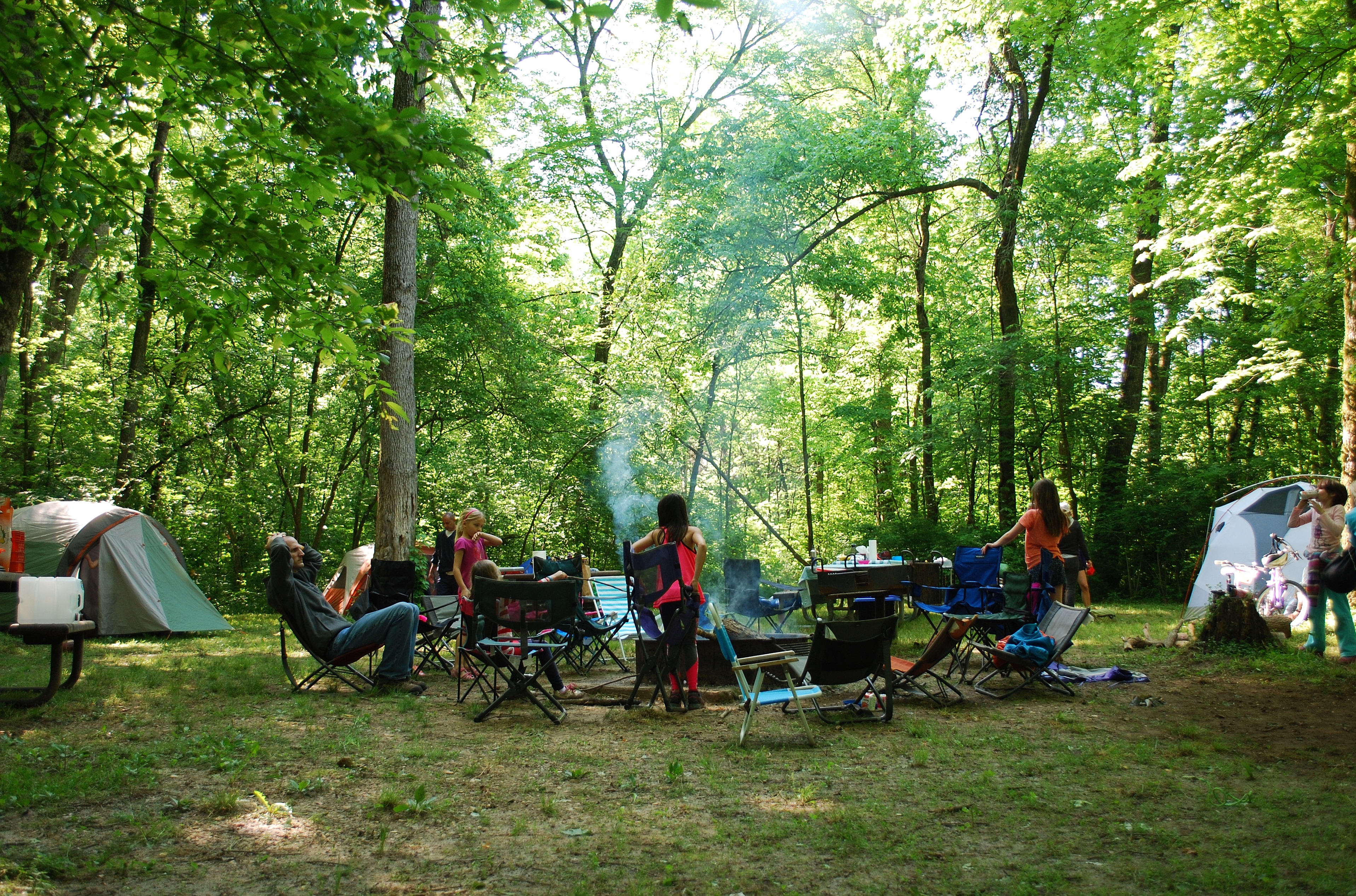 spring camping weekend round spring third story(ies)