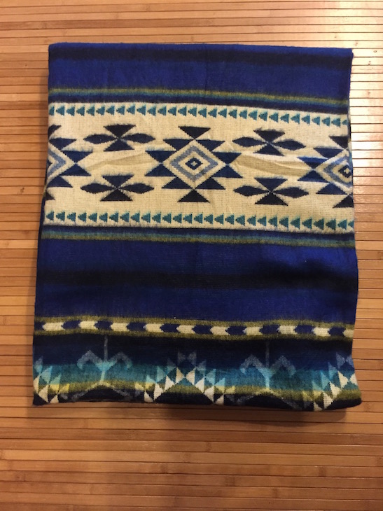 Aztec Printed Blanket Blue