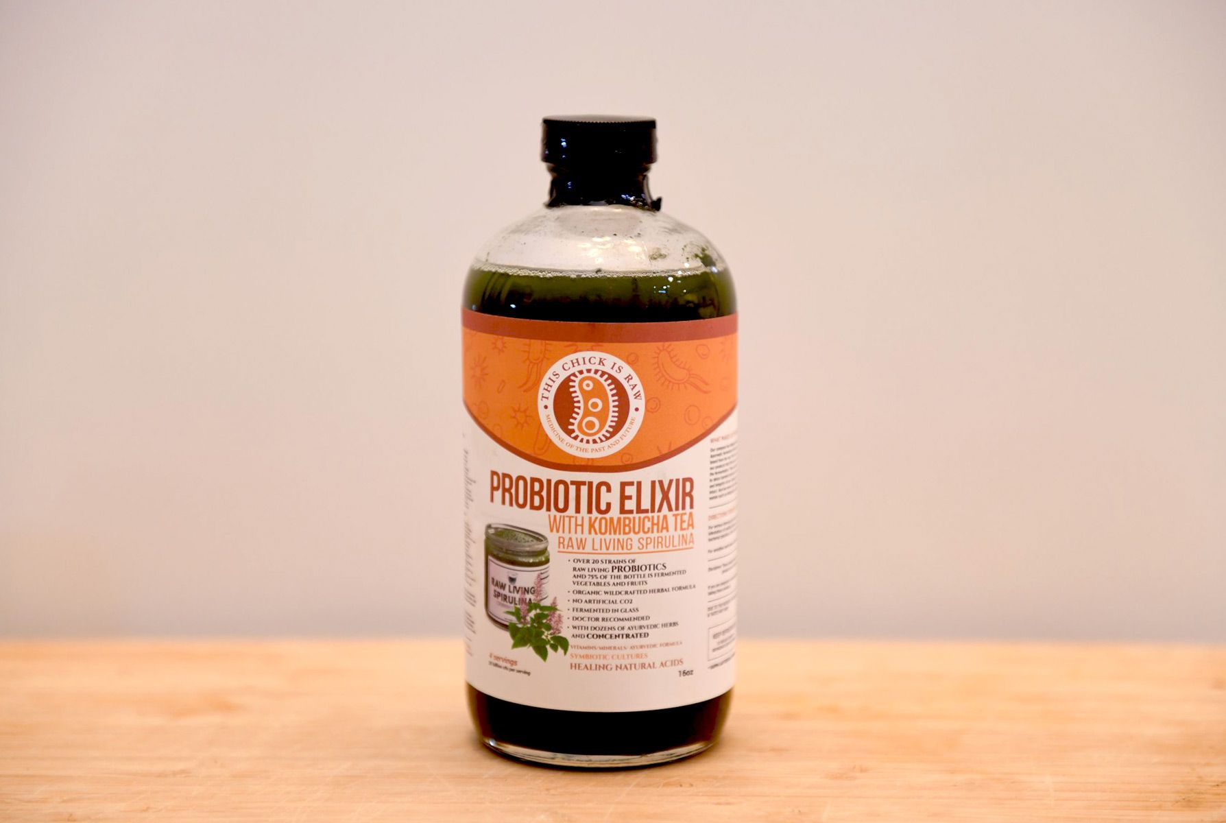 Raw living Spirulina probiotic Elixer W/ Kombucha Tea This Chick is Raw