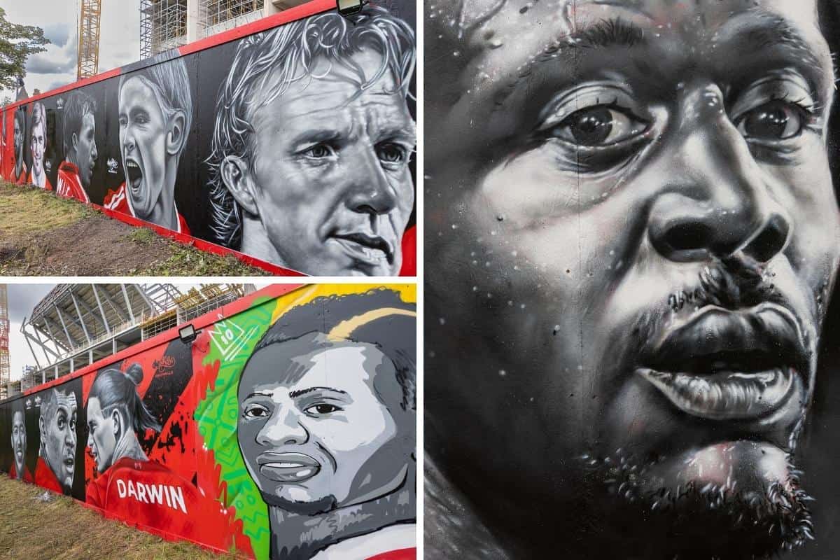 Liverpool memperkenalkan mural Anfield Road baru sebagai penghormatan