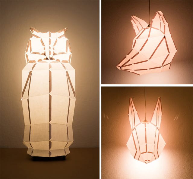 DIY Foldable Paper Animal Lights by MostLikely Colossal