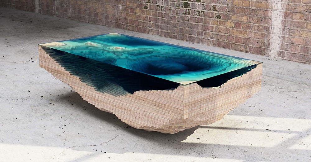 Layered Glass Table Concept Creates a CrossSection of the Ocean — Colossal