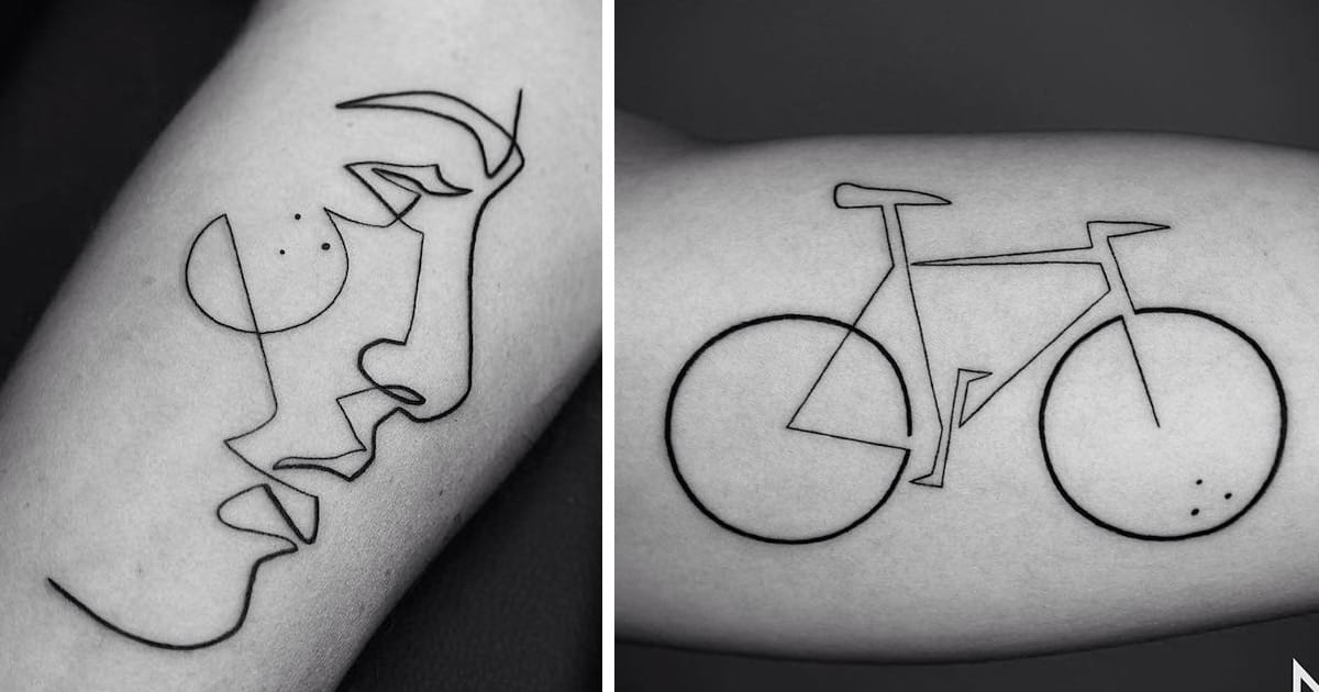 Minimalistic One Line Tattoos By Mo Gangi Colossal