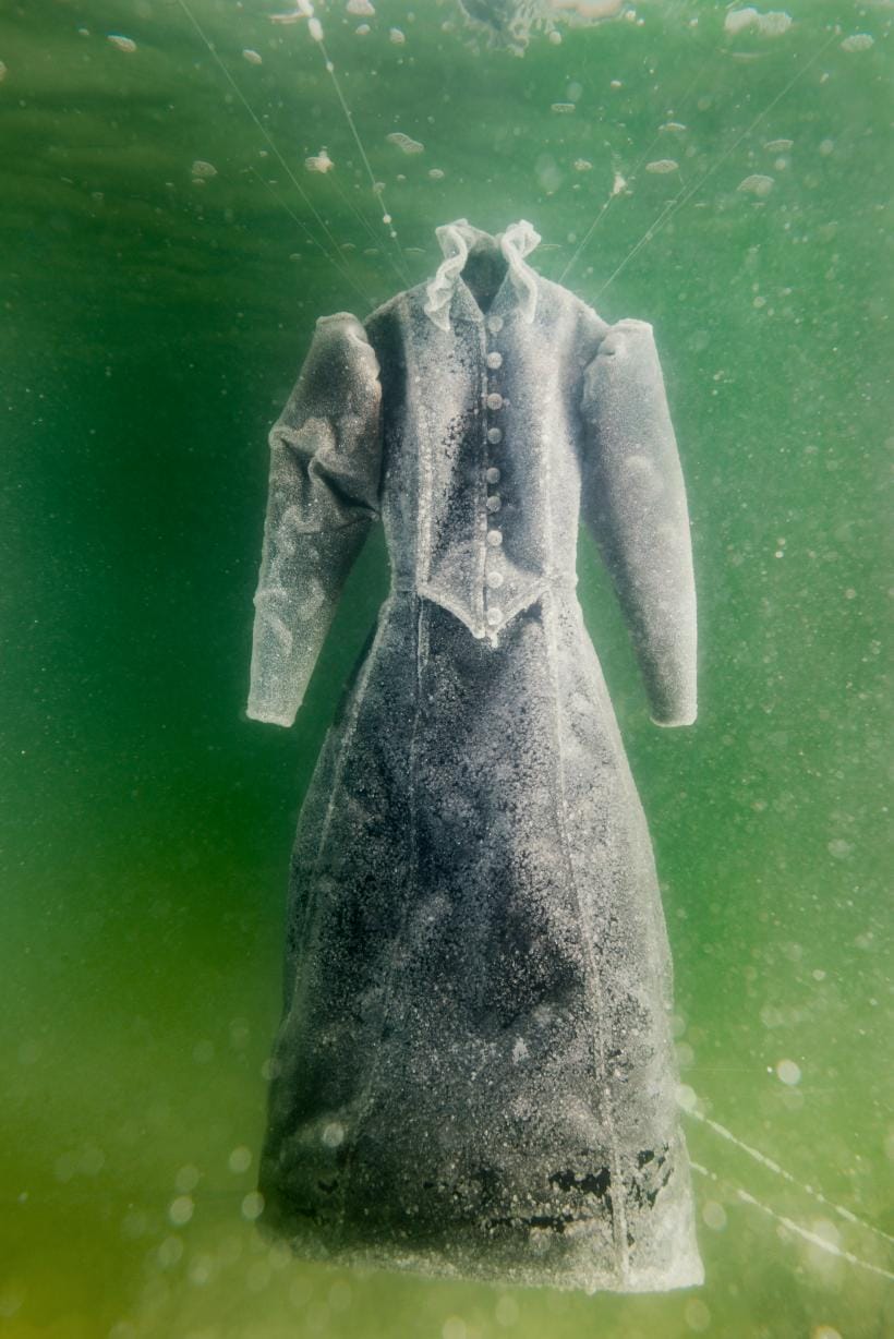 A 19th Century Dress Submerged in the Dead Sea Gradually