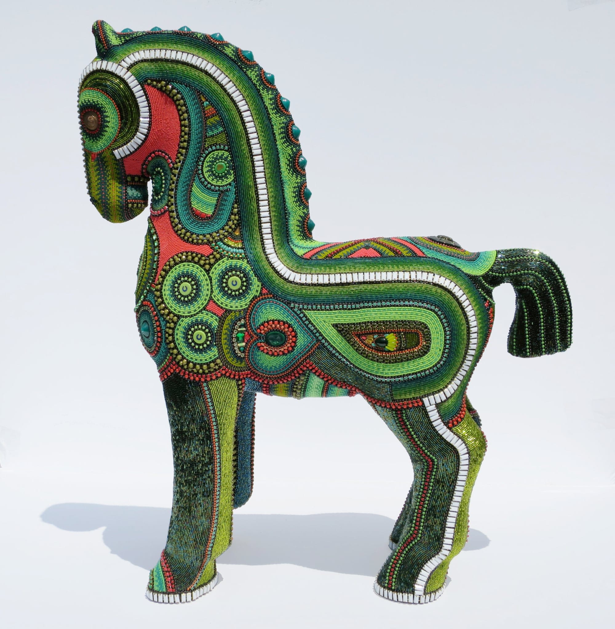 Intricate Beaded Motifs Add Colorful Dimension to Jan Huling's Animal