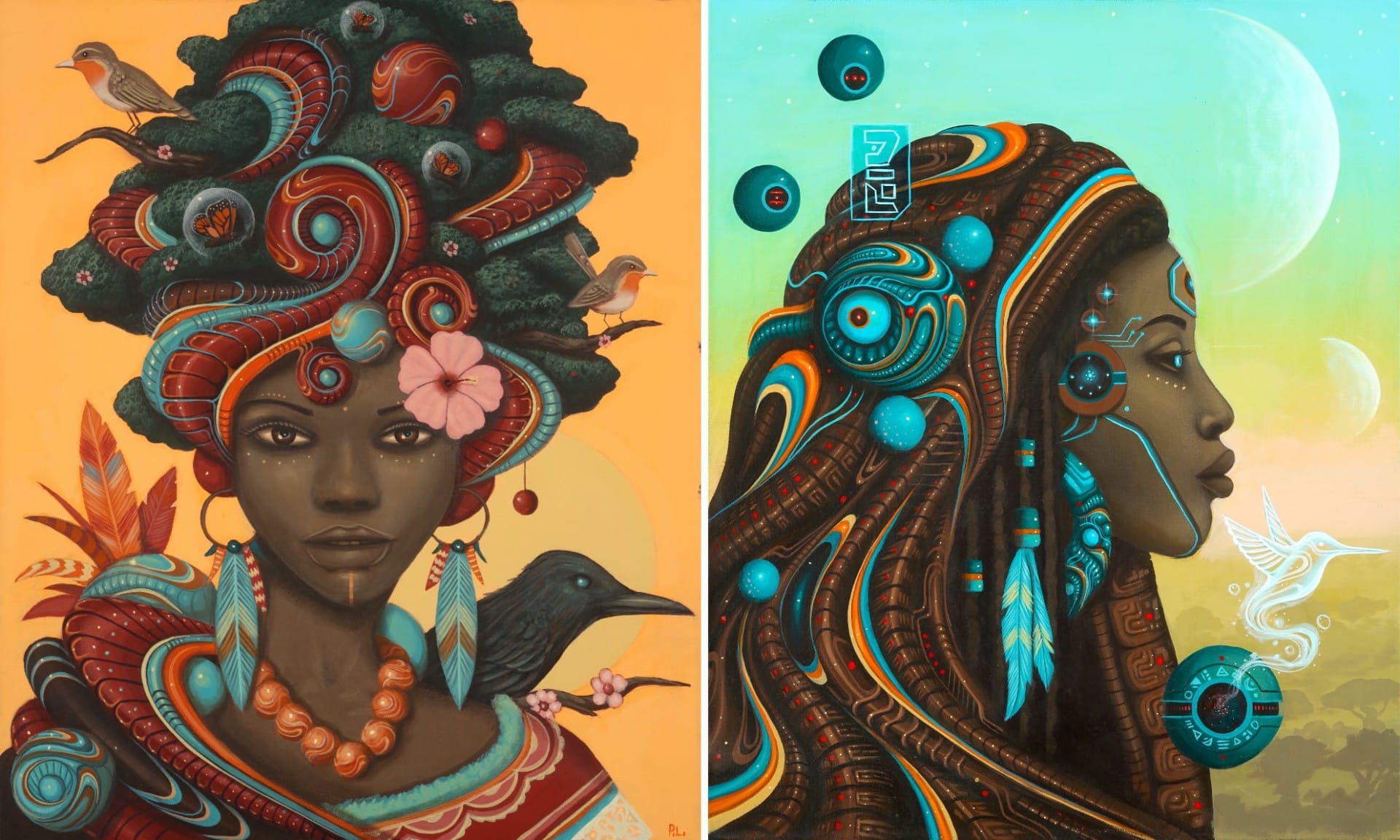 Folkloric Portraits in Acrylic by Artist Paul Lewin Envision an