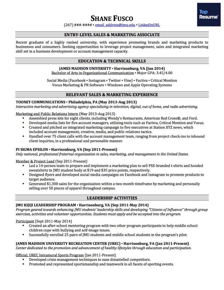 How To Create A Resume With No Work Experience