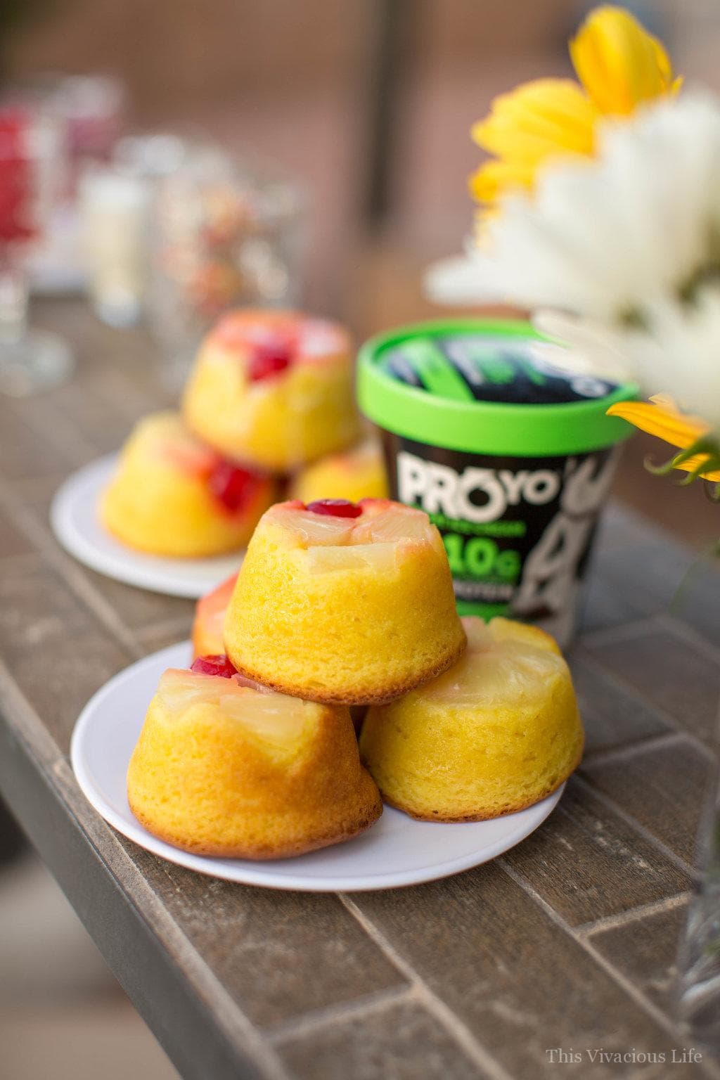Ice Cream Pool Party & Mini GlutenFree Pineapple Upside Down Cakes