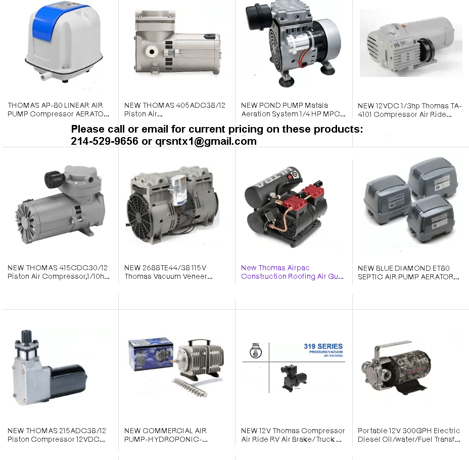 Thomas Compressors Gast Compressors Vacuum Pumps