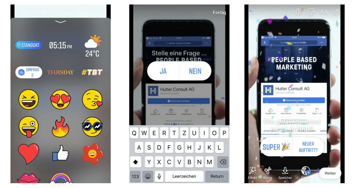 » Facebook UmfrageStickers für Facebook Stories
