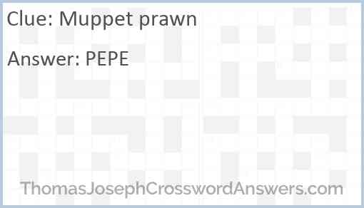 Muppet prawn crossword clue