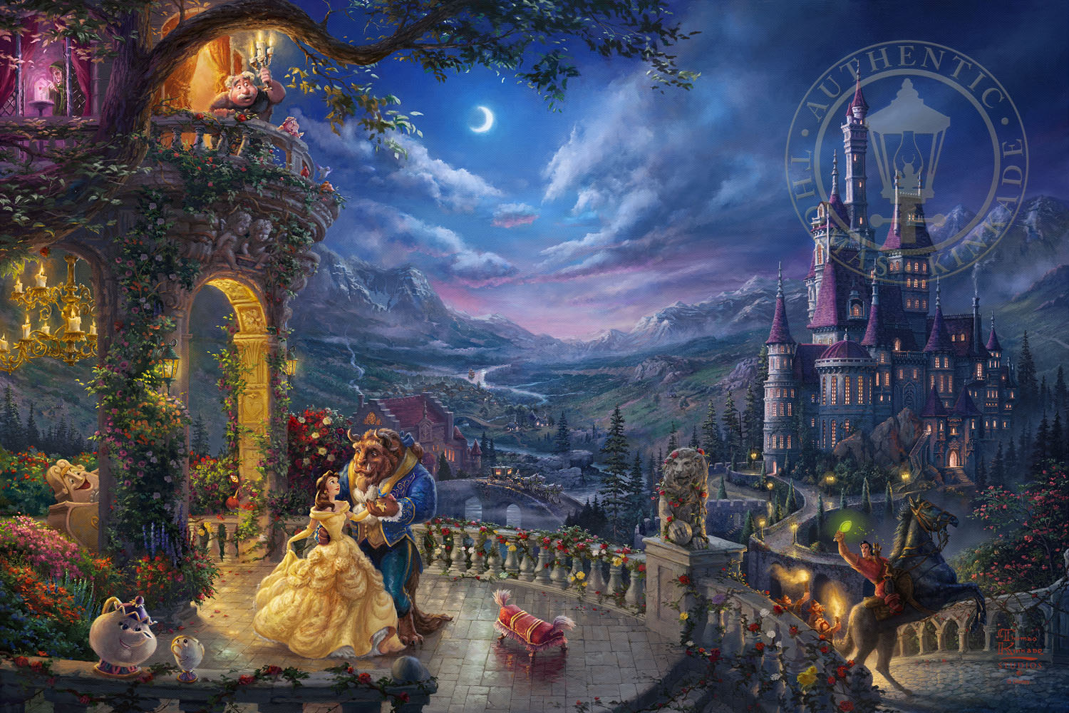 Beauty and the Beast Dancing in the Moonlight Limited Edition Art Art