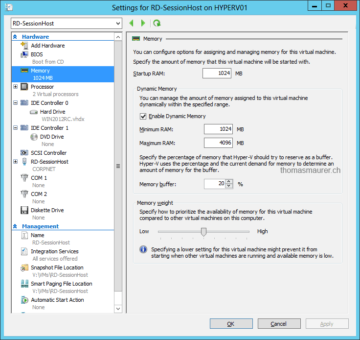 Windows Server 2012 HyperV Smart Paging Thomas Maurer