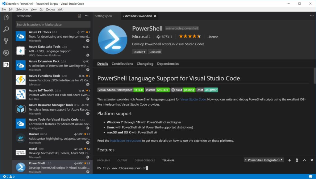 PowerShell for Visual Studio Code 1.0 Your improved PowerShell ISE