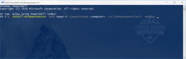 Install Hyper-V on Windows Server using PowerShell