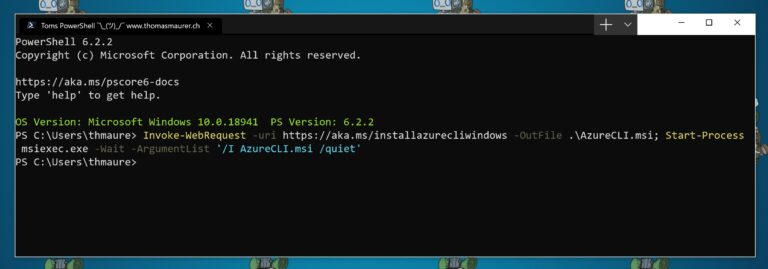 How to Install Azure CLI on Windows (oneliner) Thomas Maurer
