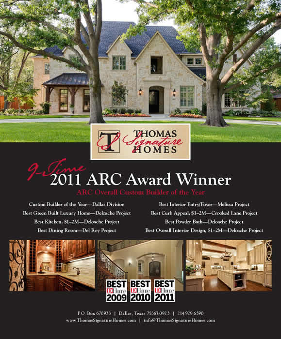 Award Winning Dallas Custom Home Builder Thomas Signature Homes