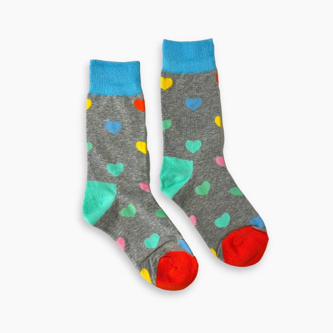 Grey Heart Socks Thomp2 Socks