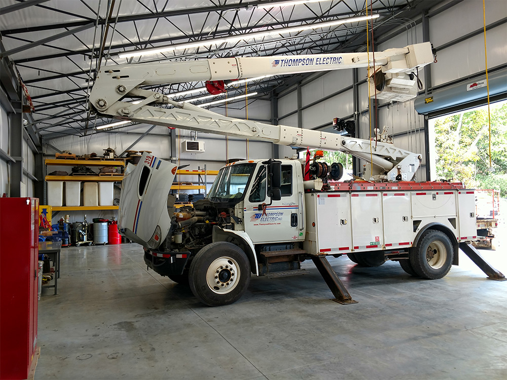 Full Fleet of Service Vehicles at Thompson Electric, Inc.