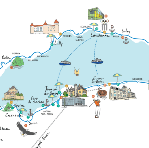 Les Avantages De La Carte De Pêche Lac Léman Carte Interactive du lac Léman Thonon les bains