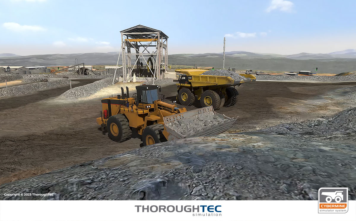 CYBERMINE_Wheel Loader_CAT 992G Simulator_loading 3 ThoroughTec