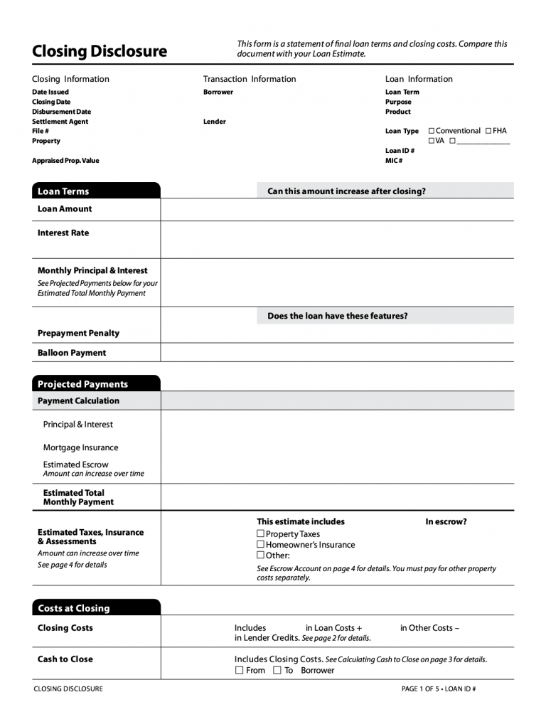 Closing Disclosure Refinance Professional ThorpeForms