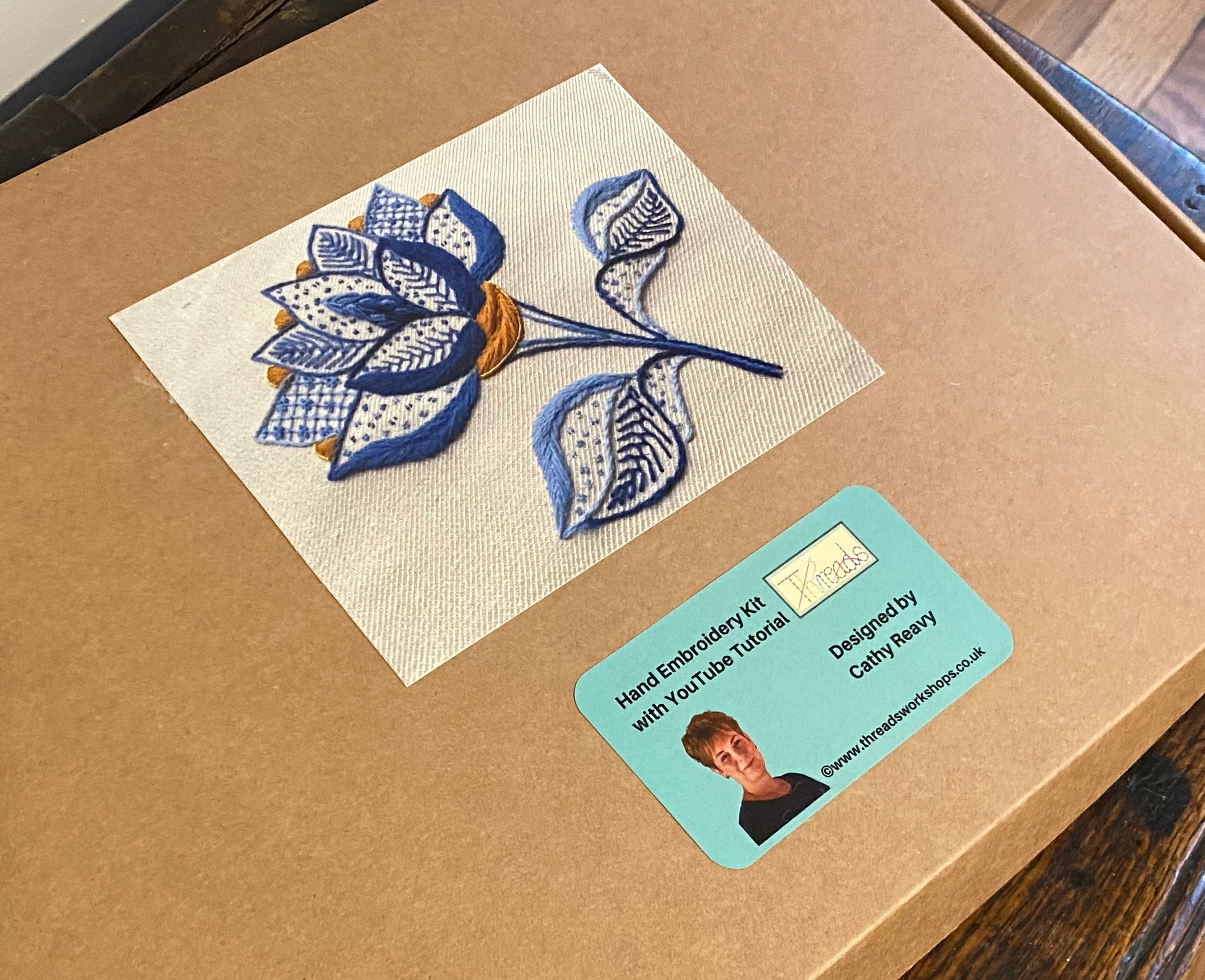 Crewelwork Lotus Flower Kit with video tutorial