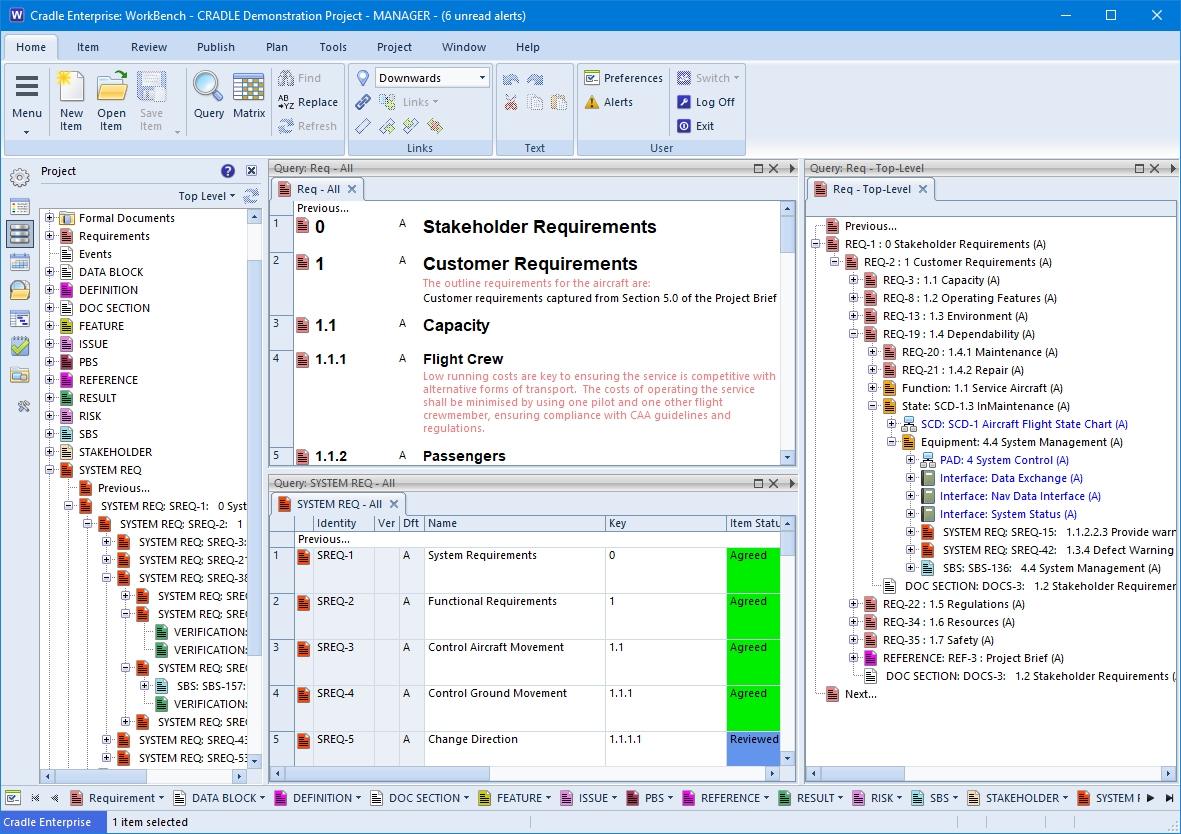 Requirements Management. Cradle requirements management tool