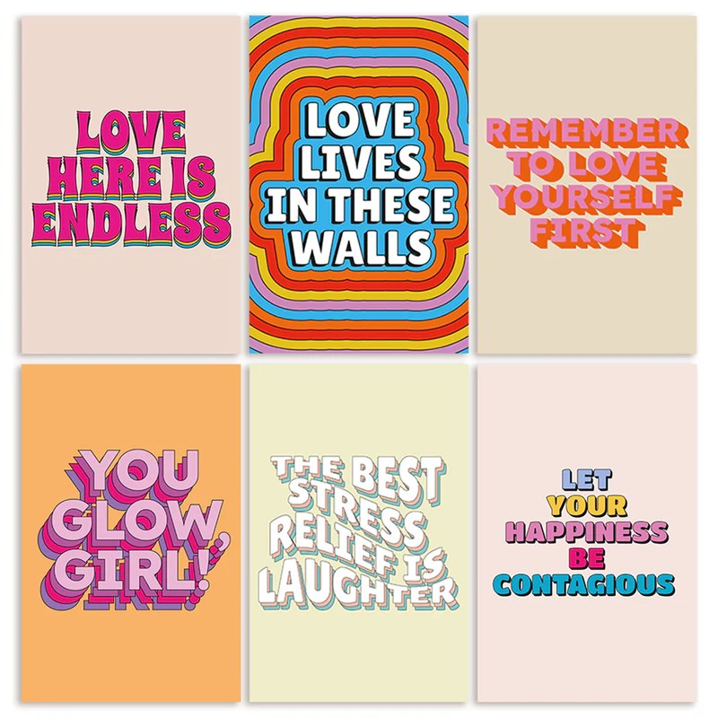 Funky Wall Art Posters 11x17" (set of 6) Throwback Traits