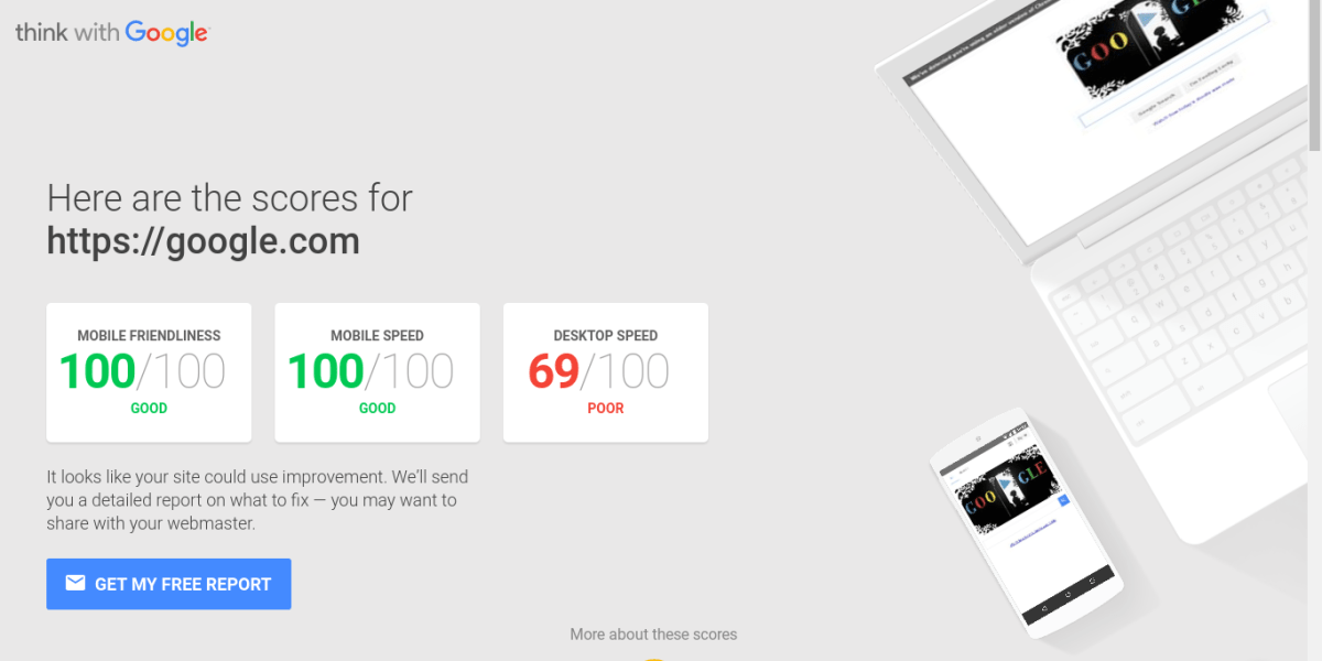 Test my site Compare a velocidade do seu site com ferramenta do Google